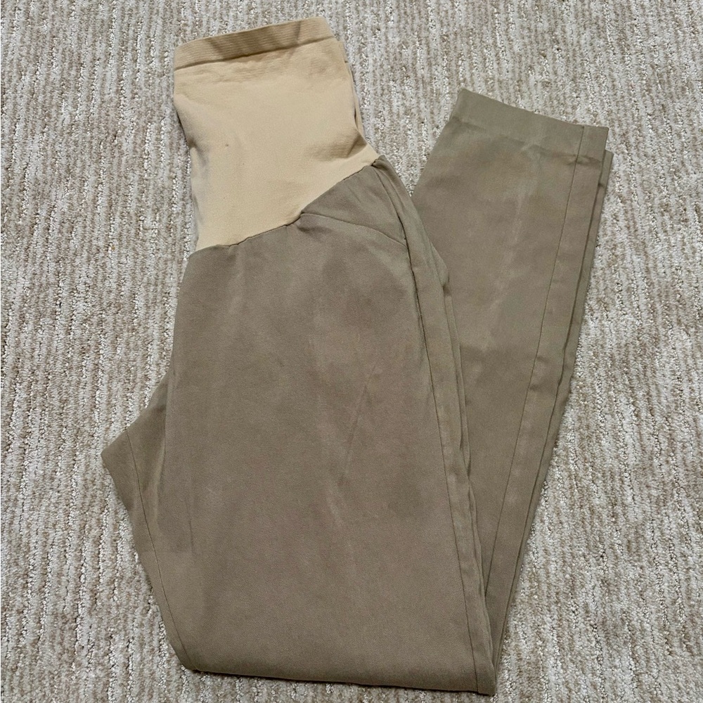 Khaki Maternity Crop Pants